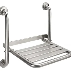 Siège de douche mural pliant rabattable tout inox charge 120kg SANINDUSA NewWccare