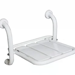 Siège de douche mural pliant rabattable blanc charge 120kg SANINDUSA NewWccare