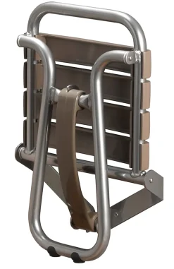 Siège de douche pieds alu, assise polypropylène coloris taupe l.36,4 x P.38,2 x H.50 cm