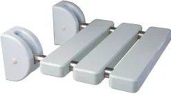 Siège de douche relevable, aluminium blanc, l.32,1 x H.34,5 x P.33,5 cm, Godonnier