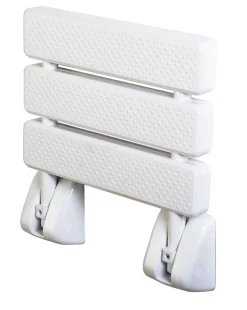 Siège de douche relevable, aluminium blanc, l.32,1 x H.34,5 x P.33,5 cm, Godonnier
