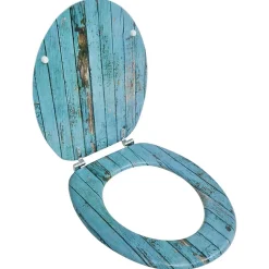 Siège de toilette abattant avec couvercle mdf Helloshop26