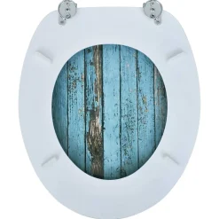 Siège de toilette abattant avec couvercle mdf Helloshop26