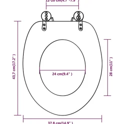 Siège de toilette abattant avec couvercle mdf Helloshop26