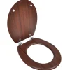 Siège de toilette avec couvercle MDF mdf marron Helloshop26