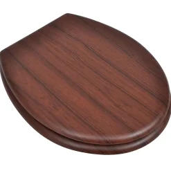 Siège de toilette avec couvercle MDF mdf marron Helloshop26