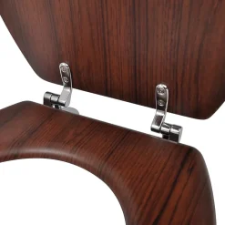 Siège de toilette avec couvercle MDF mdf marron Helloshop26