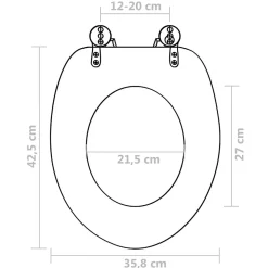 Siège de toilette avec couvercle MDF mdf marron Helloshop26