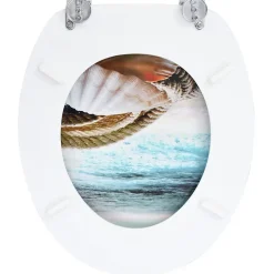 Siège de toilette avec couvercle cuvette mdf Helloshop26