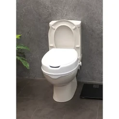 Siège de toilette surélevé en plastique avec couvercle Senator blanc - Hauteur 10 cm