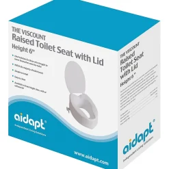 Siège de toilette surélevé en plastique avec couvercle Senator blanc - Hauteur 16 cm