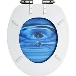 Siège WC Couvercle fermeture en douceur mdf bleu Helloshop26