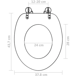 Siège WC Couvercle fermeture en douceur mdf bleu Helloshop26