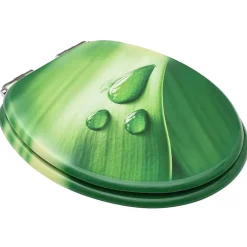 Siège WC couvercle fermeture en douceur mdf vert Helloshop26
