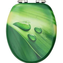 Siège WC couvercle fermeture en douceur mdf vert Helloshop26