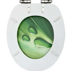 Siège WC couvercle fermeture en douceur mdf vert Helloshop26