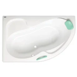 Siko 160 x 100 cm Fortuna Plus baignoire d'angle orientation droite en acrylique, sans pieds, blanc (FO1600PPLUS)