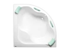 Siko 140 x 140 cm Samanta Plus baignoire d'angle en acrylique, sans pieds, blanc (SM1400PLUS)