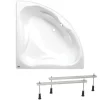 Siko 140x140 cm Cornelia baignoire d'angle avec pieds, Acrylique, Gauche et Droite, Blanc (CO1400NEW-SET)