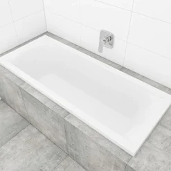 Siko 170x70 cm Cube Way Plus baignoire rectangulaire en acrylique, gauche et droite, sans pieds, blanc (CUB1700PLUS)