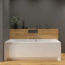 Siko 170x70 cm Cube Way Plus baignoire rectangulaire en acrylique, gauche et droite, sans pieds, blanc (CUB1700PLUS)