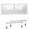 Siko 160x70 cm Cube Way Plus baignoire rectangulaire avec pieds, Acrylique, Gauche et Droite, Blanc (CUB1600PLUS-SET)
