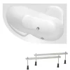 Siko 160x100 cm Fortuna Plus baignoire d'angle avec pieds, Acrylique, Droite, Blanc (FO1600PPLUS-SET)
