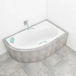 Siko 170x100 cm Fortuna Plus baignoire asymétrique en acrylique, droite, sans pieds, blanc (FO1700PPLUS)