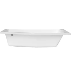 Siko 160x70 cm Laguna Aneta baignoire bain/douche asymétrique avec pieds, acrylique, droite, blanc (AN1600PPLUS-SET)