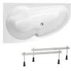 Siko 150x95 cm Laguna Luiza baignoire asymétrique, avec pieds, acrylique, gauche, blanc (LU1500L-SET)