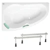 Siko 160x95 cm Laguna Luiza baignoire d'angle avec pieds, acrylique, gauche, blanc (LU1600L-SET)