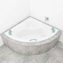 Siko 150x150 cm Royale baignoire d'angle en acrylique, gauche et droite, sans pieds, blanc (RO1500NEW)