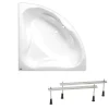 Siko 150x150 cm Royale baignoire d'angle avec pieds, Acrylique, Gauche et Droite, Blanc (RO1500NEW-SET)