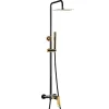 Silla Élégant Colonne de Douche avec Mitigeur Réglable en Hauteur Système de Douche, Noir / Doré