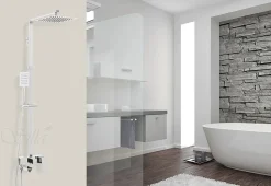 Silla Élégant Colonne de Douche avec Mitigeur Réglable en Hauteur Système de Douche, Chrome