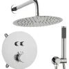 Silla Élégant Colonne de Douche en Laiton Encastrée, Ensemble de Douche Thermostatique, Chrome