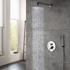 Silla Élégant Colonne de Douche en Laiton Encastrée, Ensemble de Douche Mécanique, Chrome