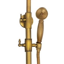 Silla Élégant Colonne de Douche retro avec Mitigeur Réglable en Hauteur Système de Douche, Vintage Doré