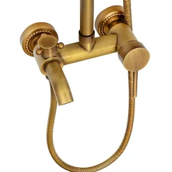 Silla Élégant Colonne de Douche retro avec Mitigeur Réglable en Hauteur Système de Douche, Vintage Doré