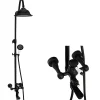 Silla Élégant Colonne de Douche retro avec Mitigeur Réglable en Hauteur Système de Douche, Noir