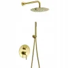 Silla Élégant Colonne de Douche en Laiton Encastrée, Ensemble de Douche Mécanique, Doré