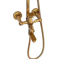 Silla Élégant Colonne de Douche retro avec Mitigeur Réglable en Hauteur Système de Douche, Vintage Doré