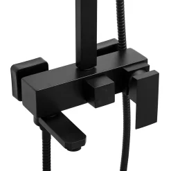 Silla Élégant Colonne de Douche avec Mitigeur Réglable en Hauteur Système de Douche, Noir mat