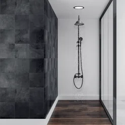 Silla Élégant Colonne de Douche retro avec Mitigeur Réglable en Hauteur Système de Douche, Noir