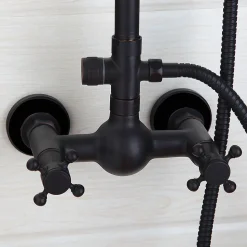 Silla Élégant Colonne de Douche retro avec Mitigeur Réglable en Hauteur Système de Douche, Noir