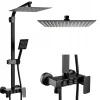 Silla Élégant Colonne de Douche avec Mitigeur Réglable en Hauteur Système de Douche, Noir