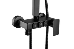 Silla Élégant Colonne de Douche avec Mitigeur Réglable en Hauteur Système de Douche, Noir