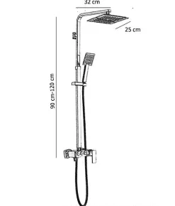 Silla Élégant Colonne de Douche avec Mitigeur Réglable en Hauteur Système de Douche, Doré