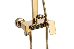 Silla Élégant Colonne de Douche avec Mitigeur Réglable en Hauteur Système de Douche, Doré