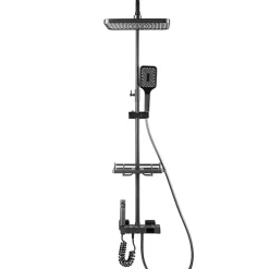 Silla Élégant Colonne de Douche avec Mitigeur Réglable en Hauteur Système de Douche, Gris